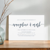 Navy | Moderne Manuscript Engagement Party van de  Kaart