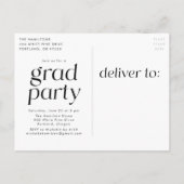 Navy | Moderne minimalistische fotograafpartij Uitnodiging Briefkaart (Achterkant)