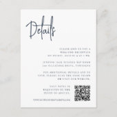 Navy | Moderne script All-in-One Wedding Details Informatiekaartje (Voorkant)