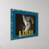 NAVY Moderne Vette TEKST GOLD SPECKLE LIJST FOTO Folie Afdrukken (Laagn)