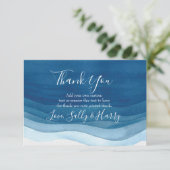 Navy, moderne Waterverf Dank u wel kaarten (Staand voorkant)