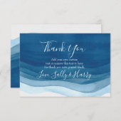 Navy, moderne Waterverf Dank u wel kaarten (Voorkant / Achterkant)