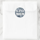 Navy Mom Camouflage Rond Ronde Sticker (Tas)