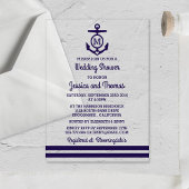 Navy Monogram Anchor Nautical Wedding Shower Acryl Uitnodigingen