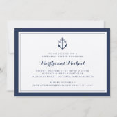 Navy Monogram Anchor Rehearsal Dinner Invitation Kaart (Voorkant)