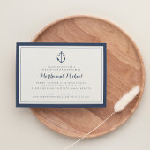 Navy Monogram Anchor Rehearsal Dinner Invitation Kaart