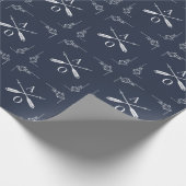 Navy Monogram en Pijlen Cadeaupapier (Hoek)