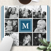 Navy Monogram Familie Foto Collage Muismat