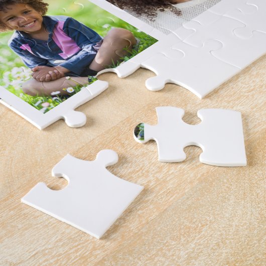 Navy Monogram Foto Collage Legpuzzel (Zijkant)