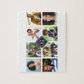 Navy Monogram Foto Collage Legpuzzel (Verticaal)