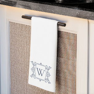 Navy Monogram Lijst Theedoek