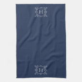 Navy | Monogram  Lijst Theedoek (Verticaal)