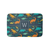 Navy | Monogram van het Kind van het florenpatroon Badmat (Voorkant)