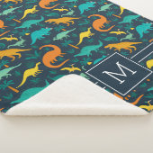 Navy | Monogram van het Kind van het florenpatroon Sherpa Deken (3/4)