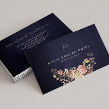Navy Monogram Waterverf Bloemen Bruiloft Planner