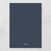 Navy Moody Bloom Bruiloft Kaart (Achterkant)