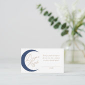 Navy Moon Baby shower Luier Raffle Ticket Informatiekaartje (Staand voorkant)