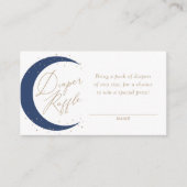 Navy Moon Baby shower Luier Raffle Ticket Informatiekaartje (Voorkant)