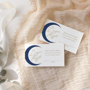Navy Moon Baby shower Luier Raffle Ticket Informatiekaartje