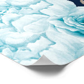 Navy Moon Olifant Balloon Boy Baby shower Welkom Poster (Hoek)