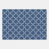 Navy Moroccan Arabesque Pattern Inpakpapier Vel (Voorkant 2)