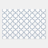 Navy Moroccan Arabesque Pattern Inpakpapier Vel (Voorkant)