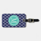 Navy Moroccan Tiles Lattice Specialized Bagagelabel (Voorkant horizontaal)