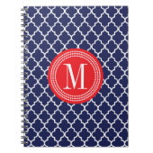 Navy Moroccan Tiles Lattice Specialized Notitieboek (Voorkant)