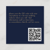 Navy Mystiek Hemelse Zon Maan QR Code Bruiloft Informatiekaartje (Achterkant)