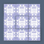 Navy Naadloze Mozaïek Tegel Patroon Vierkante Visitekaartje