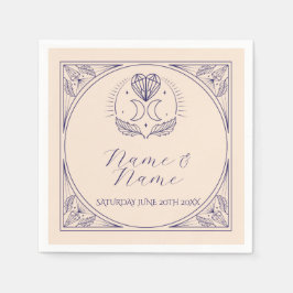 Navy Napkins Trouwnamen Tarot Kaarten Stars Moon Servet