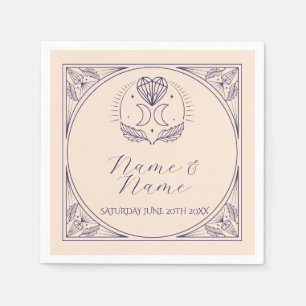Navy Napkins Trouwnamen Tarot Kaarten Stars Moon Servet