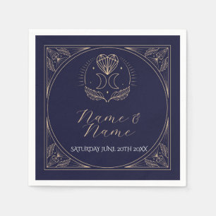 Navy Napkins Trouwnamen Tarot Kaarten Stars Moon Servet