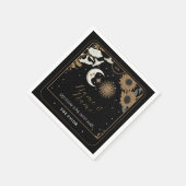 Navy Napkins Trouwnamen Tarot Kaarten Sun Moon Servet (Hoek)