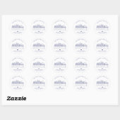 Navy Nashville Skyline | Huwelijkswelkom Ronde Sticker (Vel)