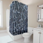 Navy Natuur Abstract Douchegordijn (In situ)