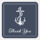 Navy Nautical Anchor Dank u Stickers (Voorkant)
