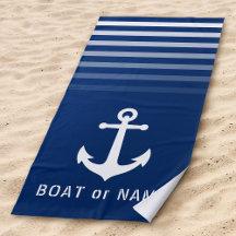 Navy Nautical  Anchor Jouw naam of Boat