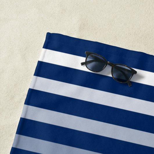 Navy Nautical  Anchor Jouw naam of Boat Strandlaken (In situ)