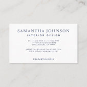 Navy Nautical Anchor Monogram Visitekaartje (Achterkant)