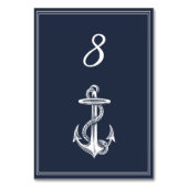 Navy Nautical Anchor Table Number Kaart (Achterkant)