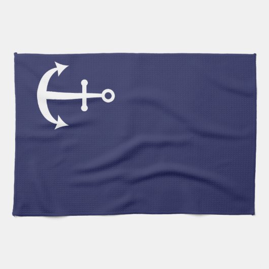 Navy Nautical Anchor Theedoek (Horizontaal)