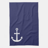 Navy Nautical Anchor Theedoek (Verticaal)