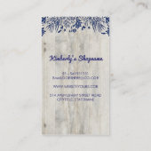 Navy Nautical Anker Rustiek Driftwood Visitekaartje (Achterkant)