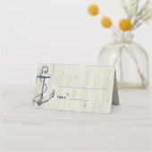Navy Nautical Anker Rustiek Hout Plaatskaartje (Voorkant)