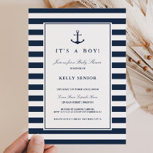 Navy Nautical Baby shower Baby Boy