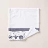 Navy Nautical Bad Handdoek (Wasdoekje)