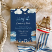 Navy Nautical Birthday Party uitnodiging