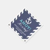 Navy Nautical Chevron Baby shower servetten (Hoek)