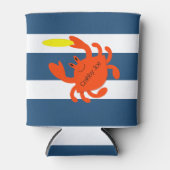 Navy Nautical Crab gepersonaliseerd Blikjeskoeler (Voorkant)